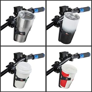 KEMIMOTO ATV Cup Holder Motorcycle Bottle Holder Universal Drink Holder with 0.6-1.75in Metal Clamp Bike Cup Holder for 20oz Bottle for Boat, Stroller, Walker, Wheelchair, Kayak, Scooter, Golf Cart