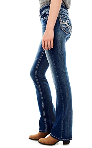 WallFlower Women's Luscious Curvy Bootcut Mid-Rise Insta Stretch Juniors Jeans (Standard and Plus, Jenna, 20 Plus