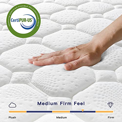 Vesgantti 10 Inch Multilayer Hybrid Queen Mattress - Multiple Sizes & Styles Available, Ergonomic Design with Memory Foam and Pocket Spring, Medium Firm Feel, White