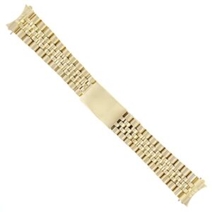 ewatchparts 19mm jubilee watch band compatible with rolex date 1500 1550 oyster perpetual 18k gold color