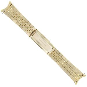 Ewatchparts 19MM JUBILEE WATCH BAND COMPATIBLE WITH ROLEX DATE 1500 1550 OYSTER PERPETUAL 18K GOLD COLOR