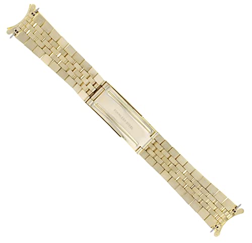 Ewatchparts 19MM JUBILEE WATCH BAND COMPATIBLE WITH ROLEX DATE 1500 1550 OYSTER PERPETUAL 18K GOLD COLOR