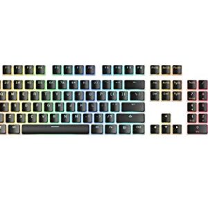 Glorious Aura V1 (Black) Pudding Keycaps - Double Shot PBT Translucent for Mechanical Keyboards, 104 Key Set, TKL, Compact Compatible, English (US) Layout (Aura (Black))