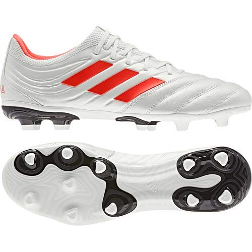 adidas Men's Copa 19.3 Firm Ground, Off White/Solar red/Black, 7 M US