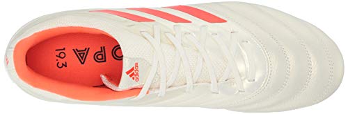 adidas Men's Copa 19.3 Firm Ground, Off White/Solar red/Black, 7 M US