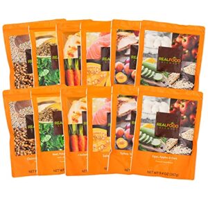 real food blends variety pack - pureed food meal for feeding tubes, 9.4 oz pouch (pack of 12 pouches)