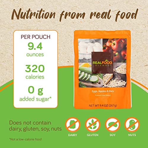 Real Food Blends Variety Pack - Pureed Food Meal for Feeding Tubes, 9.4 oz Pouch (Pack of 12 Pouches)