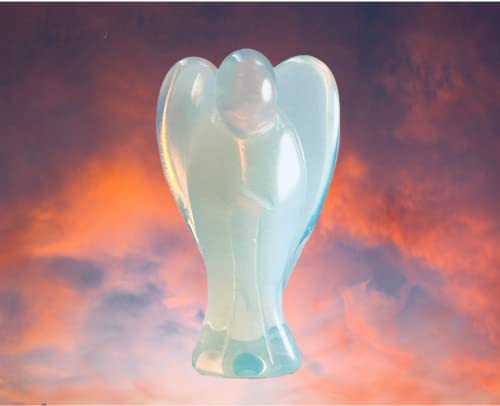 Earth Therapy Pocket Guardian Angel Healing Pack | Includes Opalite Angel Figurine, Angel Token Coin and Serenity Prayer Card