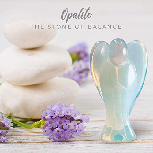 Earth Therapy Pocket Guardian Angel Healing Pack | Includes Opalite Angel Figurine, Angel Token Coin and Serenity Prayer Card