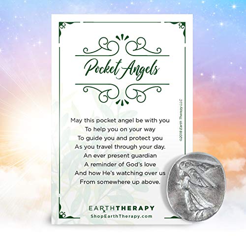 Earth Therapy Pocket Guardian Angel Healing Pack | Includes Opalite Angel Figurine, Angel Token Coin and Serenity Prayer Card