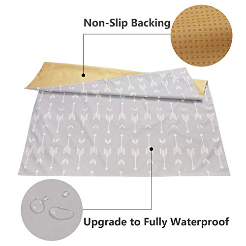 WOMUMON 51" Splat Mat for Under High Chair/Arts/Crafts, Baby Washable Spill Mat Waterproof Anti-Slip Floor Splash Mat, Portable Play Mat and Table Cloth (Arrow, 51")