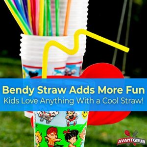 Leakproof 12oz Kids Party Cups With Lid and Straw 25Pk. Super Durable and Dishwasher-Safe With BPA-Free Material is Reusable or Take and Toss! Great for Child Birthday Party Travel or Bathroom Cup.