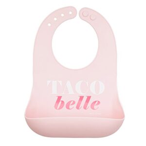 bella tunno wonder bib - adjustable silicone baby bibs for girls, durable and waterproof bpa free silicone, taco bell