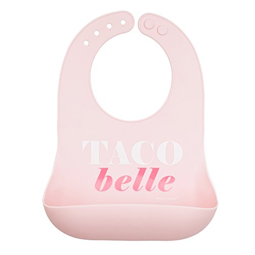 BELLA TUNNO Wonder Bib - Adjustable Silicone Baby Bibs for Girls, Durable and Waterproof BPA Free Silicone, Taco Bell