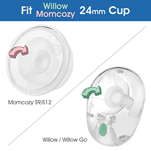 Maymom 17mm Flange Inserts (Long) Compatible with 24mm Medela PersonalFit Flange, Spectra Flange, 25mm Freemie Flange(Restricted Freemie Cups), Compatible with Momcozy 24mm Cup (S9, S10, S12)