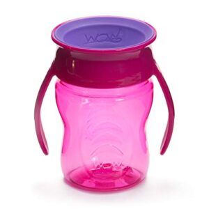 wow cup for baby 360 trainer sippy cup, pink, 7 oz / 207 ml