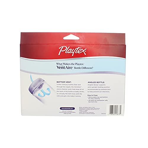 Playtex VentAire Advanced Natural Feeding System Bottles, Slow Flow, Wide/6oz, 3 ea