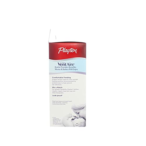 Playtex VentAire Advanced Natural Feeding System Bottles, Slow Flow, Wide/6oz, 3 ea