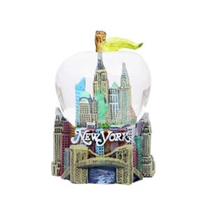 mini new york city snow globe apple leaf 2.5 inch nyc snow globe