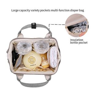 Breast Pump Bag with Cooler Pocket, Mini Pumping Bags with Pockets for Working Mom Cooler Tote Bag Built-in USB Charging Pot for Phone Mother Diaper Bags（No Include ice Pack）