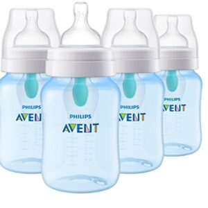 Philips Avent Anti-colic Baby Bottle with AirFree vent 9oz 4pk Blue, SCF405/44