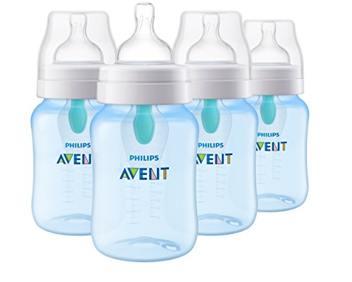 Philips Avent Anti-colic Baby Bottle with AirFree vent 9oz 4pk Blue, SCF405/44