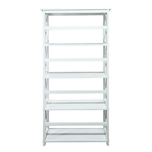 Casual Home Montego Bookcase, 5-Shelf, White,324-51