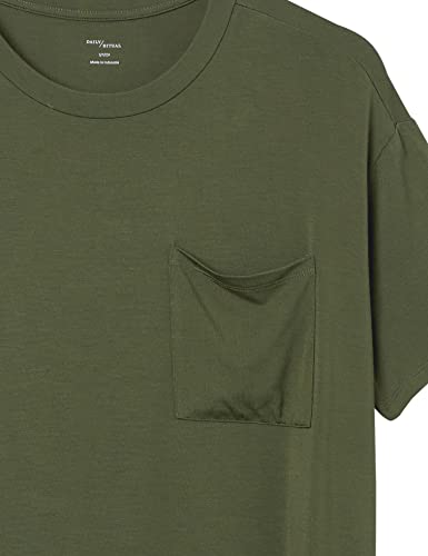 Amazon Essentials Women's Jersey Oversized-Fit Short-Sleeve Pocket T-Shirt Dress (Previously Daily Ritual), Forest Green, Medium