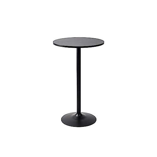 Pearington Round Cocktail Bistro High Table with Black Top and Base, 1-Pack