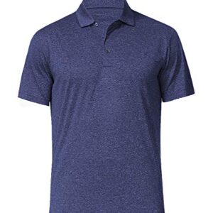 Men's Dry Fit Golf Polo Shirt (as1, Alpha, l, Regular, Regular, Dark Blue)