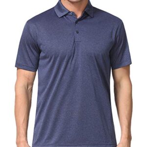 Men's Dry Fit Golf Polo Shirt (as1, Alpha, l, Regular, Regular, Dark Blue)