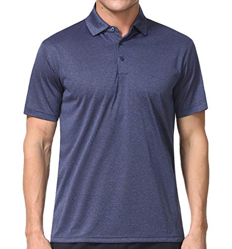 Men's Dry Fit Golf Polo Shirt (as1, Alpha, l, Regular, Regular, Dark Blue)