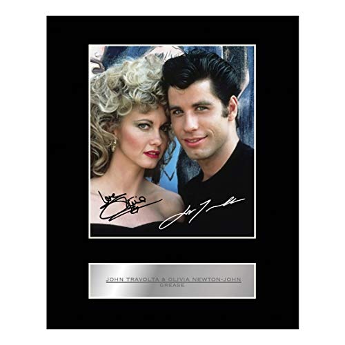 iconic pics John Travolta and Olivia Newton-John Signed Mounted Photo Display Grease Autographed Gift Picture Print