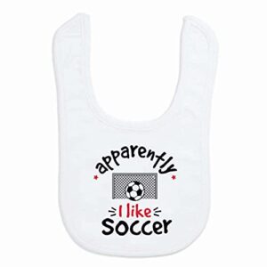 chalktalksports soccer baby & infant bib | apparently, i like soccer | soft microfiber bib