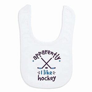 chalktalksports hockey baby & infant bib | apparently, i like hockey | soft microfiber bib