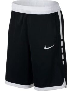 nike boys dri fit elite stripe basketball short black | white small