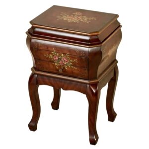 touch of class joyas jewelry cabinet storage natural cherry | victorian style accent furniture for bedroom, living room, office | painted by hand