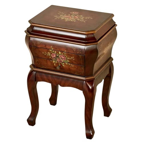 Touch of Class Joyas Jewelry Cabinet Storage Natural Cherry | Victorian Style Accent Furniture for Bedroom, Living Room, Office | Painted by Hand