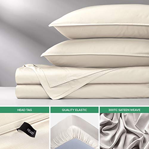 Pure Bamboo Sheets King Size Bed Sheets 4 Piece Set, Genuine 100% Organic Bamboo, Luxuriously Soft & Cooling, Double Stitching, 16 Inch Deep Pockets, Lifetime Quality Promise (King, Ivory)