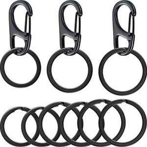 jovitec 12 pieces dog tag clips pet tag rings dog id holder for dogs and cats, 3 sizes