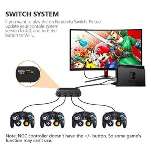 Gamecube Adapter for Nintendo Switch Gamecube Controller Adapter and WII U and PC, Super Smash Bros Gamecube Controller Adapter. Support Turbo and Vibration Features with 180cm Long Cable