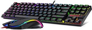redragon k552-rgb-ba mechanical gaming keyboard and mouse combo wired rgb led backlit 60% with arrow key keyboard & 7200 dpi mouse for windows pc gamers (tenkeyless keyboard mouse set)