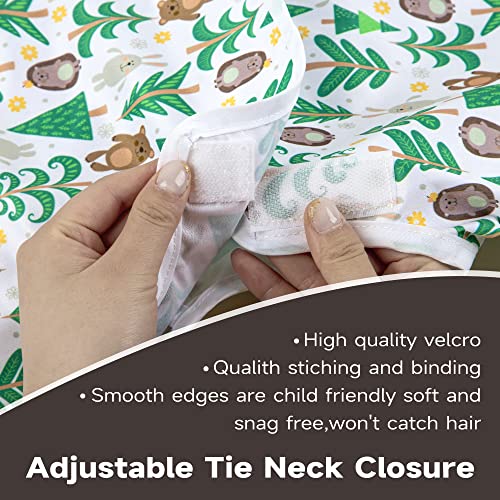 Paw Legend Long Sleeve Baby Bibs - No Leak Bibs for Baby Boy/Girl - Toddler Bib for Eating (6-24 Months) with Pocket, Smock, Hedgehog