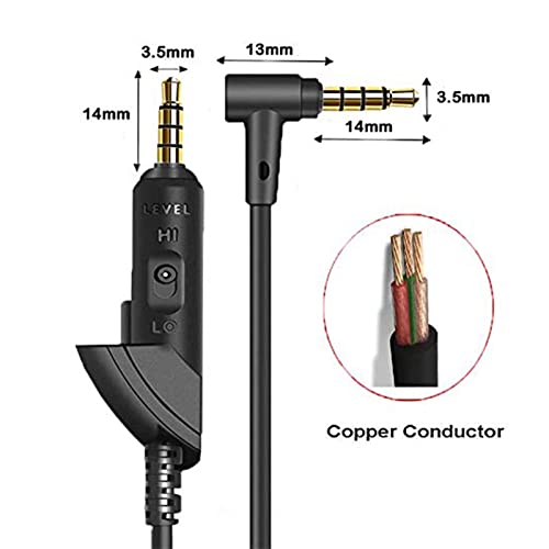 Arzweyk Audio Cable Cord Wire Replacement for Bose QuietComfort 15, Bose QuietComfort 2, QC15, QC2 Headphones, Headphone Extension Cable (1.4m)