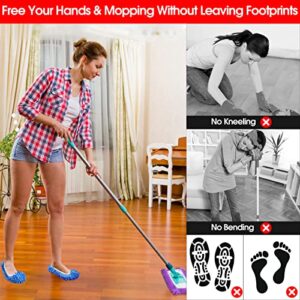 10 Pieces Microfiber Mop Slippers Shoes Cover Soft Washable Reusable Floor Polishing Dust Dirt Hair Men Women Sweeper Cleaning Mop Tool for House Office Bathroom Kitchen, Multicolored 5 Pairs