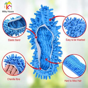 10 Pieces Microfiber Mop Slippers Shoes Cover Soft Washable Reusable Floor Polishing Dust Dirt Hair Men Women Sweeper Cleaning Mop Tool for House Office Bathroom Kitchen, Multicolored 5 Pairs