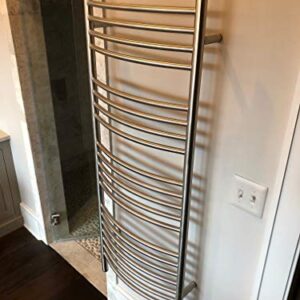 Amba Jeeves DCP Model D-Curved 20-Bar Hardwired Towel Warmer in Polished