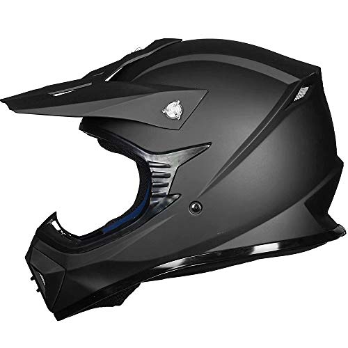 ILM Adult Dirt Bike Helmets Motocross ATV Dirtbike BMX MX Offroad Full Face Motorcycle Helmet, DOT Approved Model 128S (Matte Black, Adult-Medium)