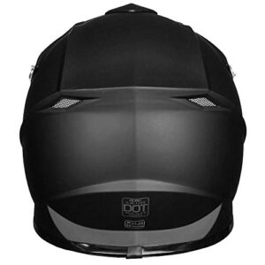 ILM Adult Dirt Bike Helmets Motocross ATV Dirtbike BMX MX Offroad Full Face Motorcycle Helmet, DOT Approved Model 128S (Matte Black, Adult-Medium)