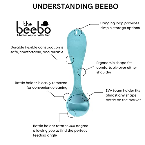 The Beebo Hands Free Baby Bottle Holder, Upgraded – New and Improved, Teal – Suitable for Most Bottle Sizes, Enhance Feeding Time for Parents and Caregivers| Anti Slip